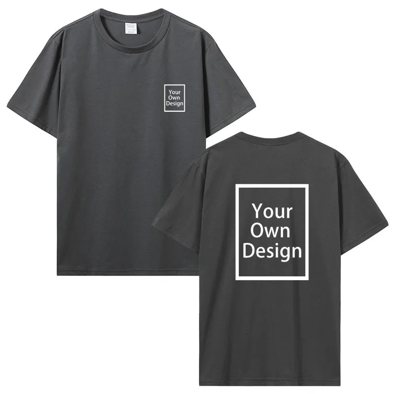 Custom Cotton Customized Print Short Sleeve T Shirt Tops Tees DIY Your Like Photo Or Logo Cotton T-shirt Men Women Clothing