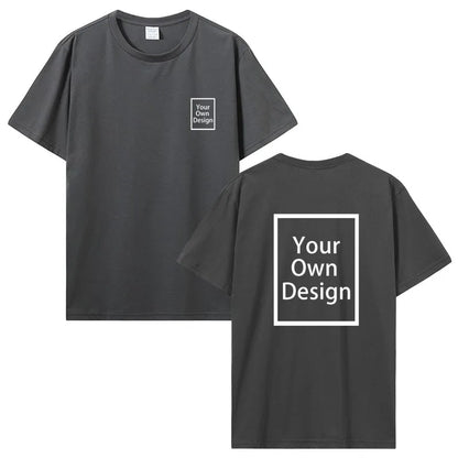 Custom Cotton Customized Print Short Sleeve T Shirt Tops Tees DIY Your Like Photo Or Logo Cotton T-shirt Men Women Clothing