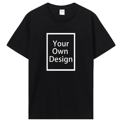 Custom Cotton Customized Print Short Sleeve T Shirt Tops Tees DIY Your Like Photo Or Logo Cotton T-shirt Men Women Clothing