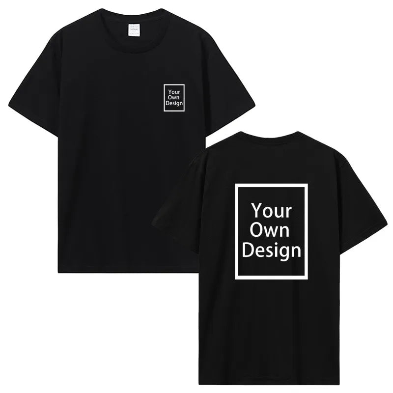 Custom Cotton Customized Print Short Sleeve T Shirt Tops Tees DIY Your Like Photo Or Logo Cotton T-shirt Men Women Clothing