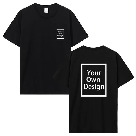 Custom Cotton Customized Print Short Sleeve T Shirt Tops Tees DIY Your Like Photo Or Logo Cotton T-shirt Men Women Clothing