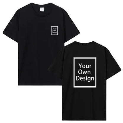 Custom Cotton Customized Print Short Sleeve T Shirt Tops Tees DIY Your Like Photo Or Logo Cotton T-shirt Men Women Clothing