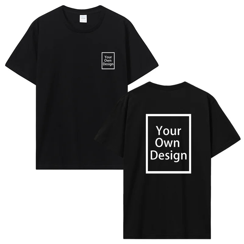 Custom Cotton Customized Print Short Sleeve T Shirt Tops Tees DIY Your Like Photo Or Logo Cotton T-shirt Men Women Clothing