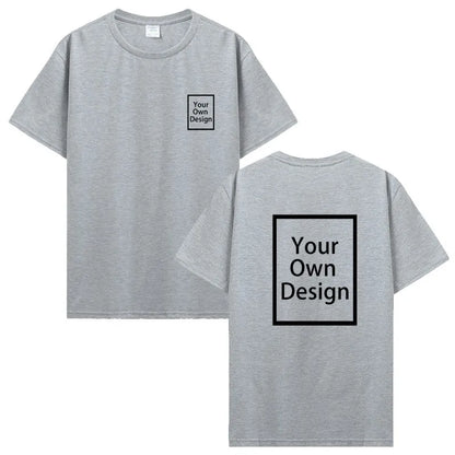 Custom Cotton Customized Print Short Sleeve T Shirt Tops Tees DIY Your Like Photo Or Logo Cotton T-shirt Men Women Clothing