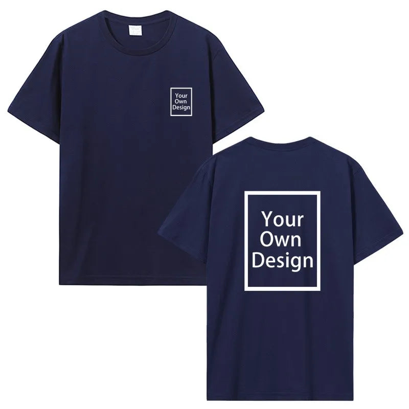 Custom Cotton Customized Print Short Sleeve T Shirt Tops Tees DIY Your Like Photo Or Logo Cotton T-shirt Men Women Clothing