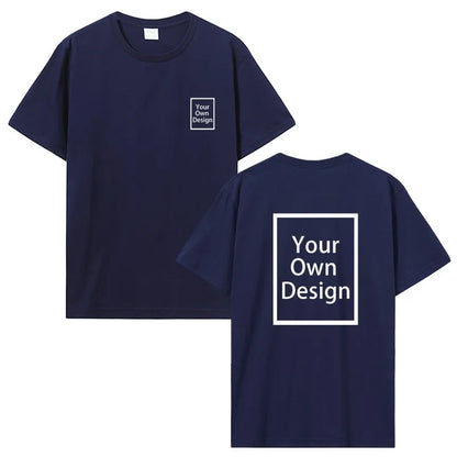 Custom Cotton Customized Print Short Sleeve T Shirt Tops Tees DIY Your Like Photo Or Logo Cotton T-shirt Men Women Clothing