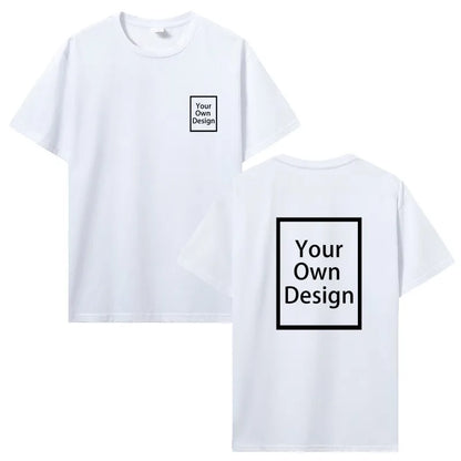 Custom Cotton Customized Print Short Sleeve T Shirt Tops Tees DIY Your Like Photo Or Logo Cotton T-shirt Men Women Clothing
