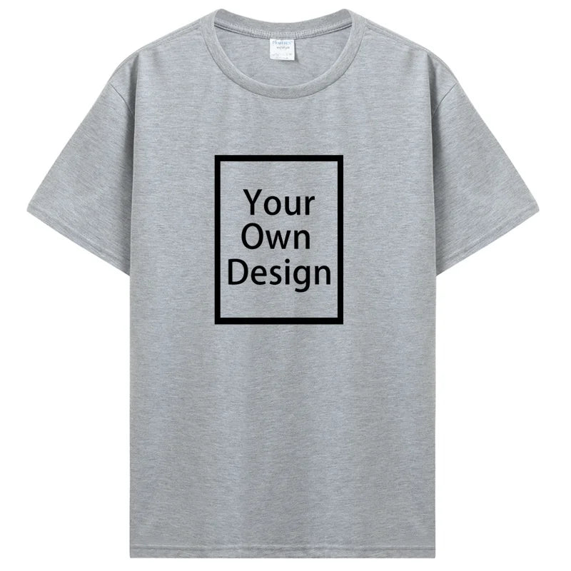 Custom Cotton Customized Print Short Sleeve T Shirt Tops Tees DIY Your Like Photo Or Logo Cotton T-shirt Men Women Clothing