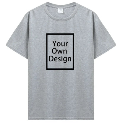 Custom Cotton Customized Print Short Sleeve T Shirt Tops Tees DIY Your Like Photo Or Logo Cotton T-shirt Men Women Clothing